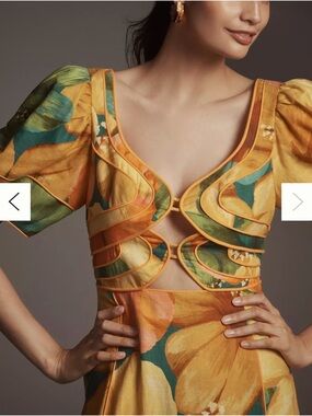 multicolor latin trip scarves organic cotton midi dress Farm Rio Latin Trip Scarf-Hem Midi Dress
